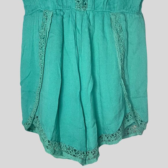 BCBGeneration Turquoise Lace Trim Romper – XS - Picture 3 of 9